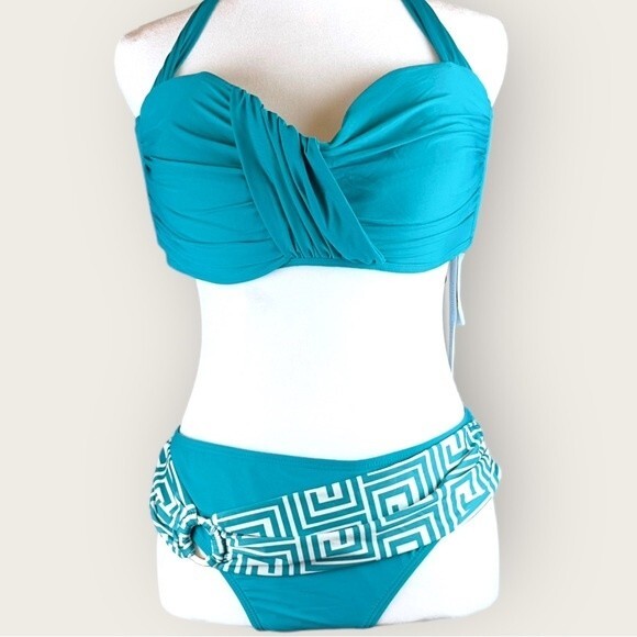 Antonio Melani Aqua Bikini - Top Large/Bottoms Medium - NWT - Picture 10 of 11